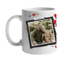 Valentin napi szíves egyedi képes bögre