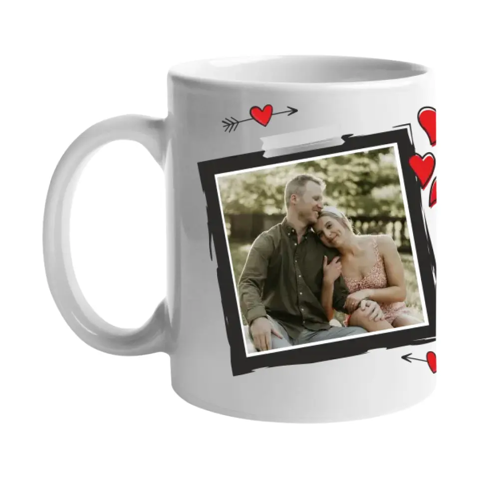 Valentin napi szíves egyedi képes bögre