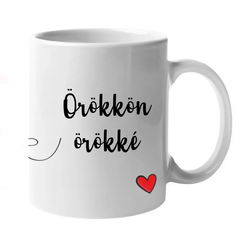 Valentin napi szíves egyedi képes bögre