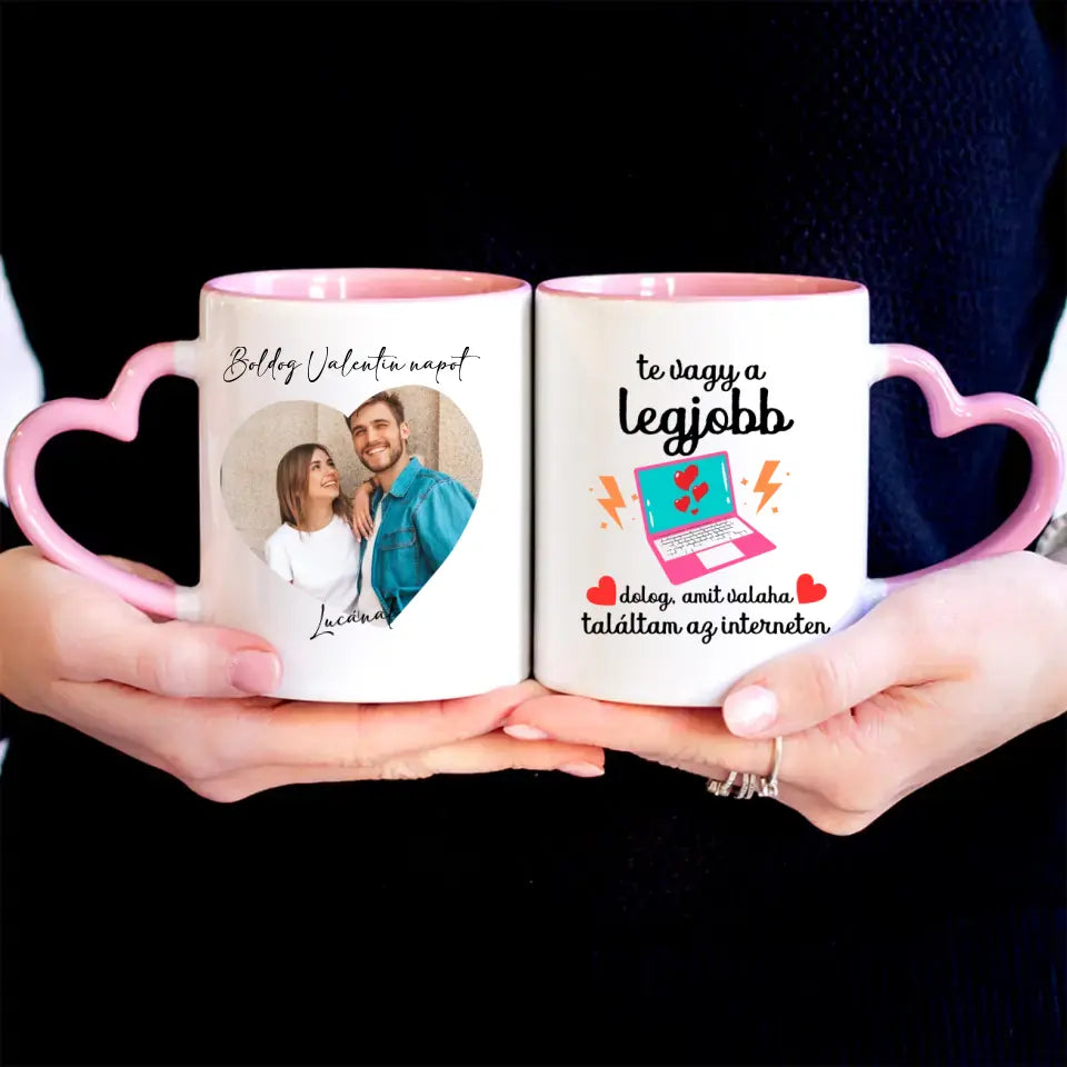 Az interneten találtam Valentin napi bögre fényképpel