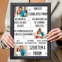 Egyedi Valentin napi falikép a párodnak 3 fényképpel