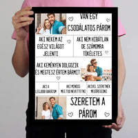 Egyedi Valentin napi falikép a párodnak 3 fényképpel