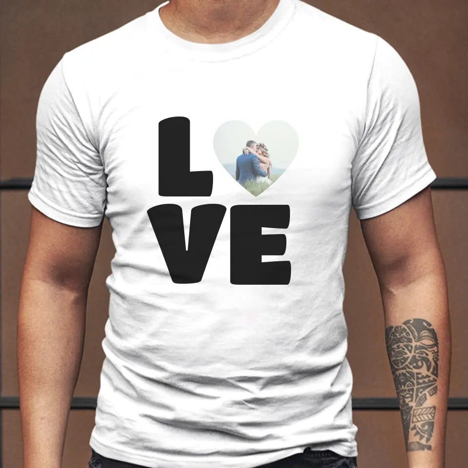 LOVE egyedi fényképes férfi póló