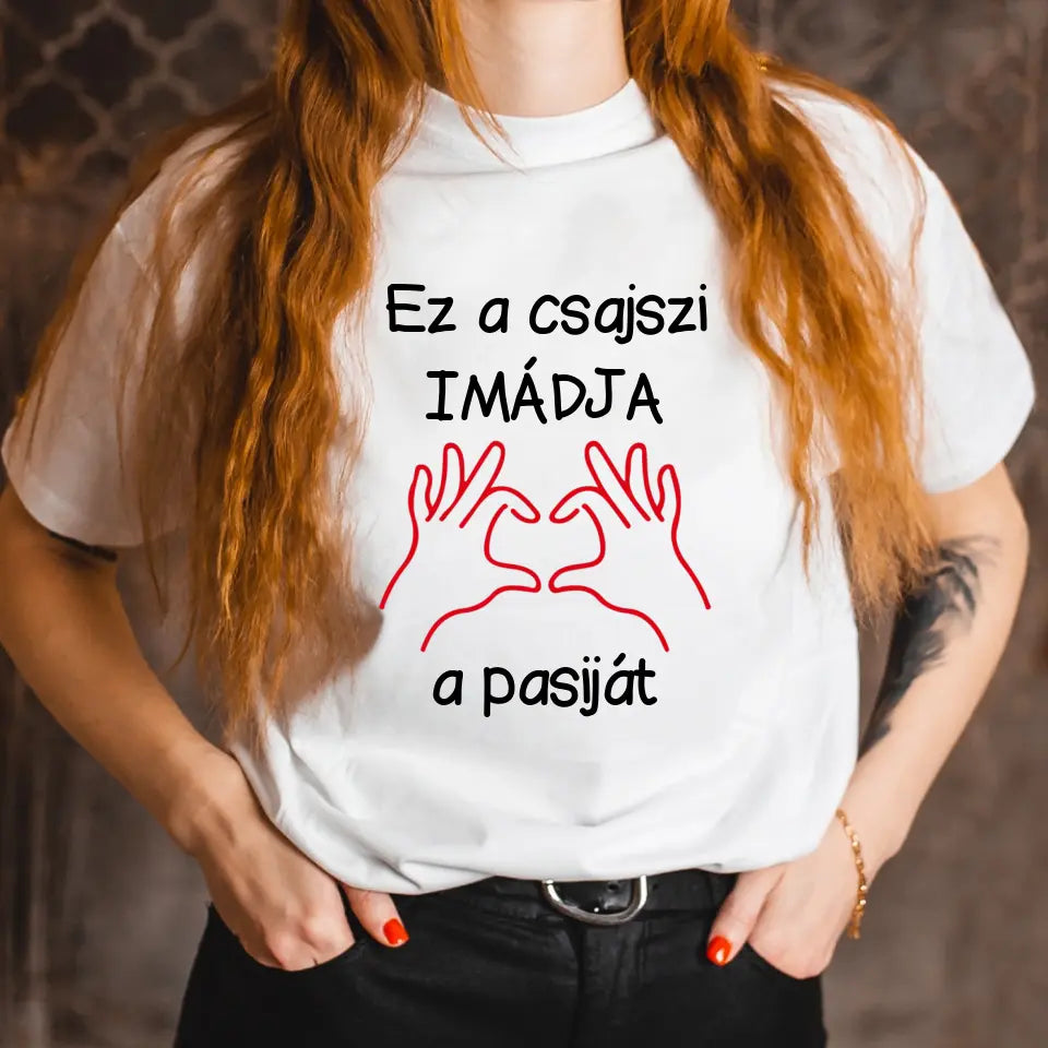 Szerelmes póló nőknek fehér