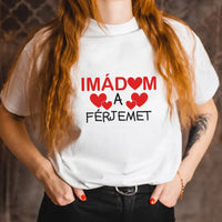 Női póló imádom felirattal fehér