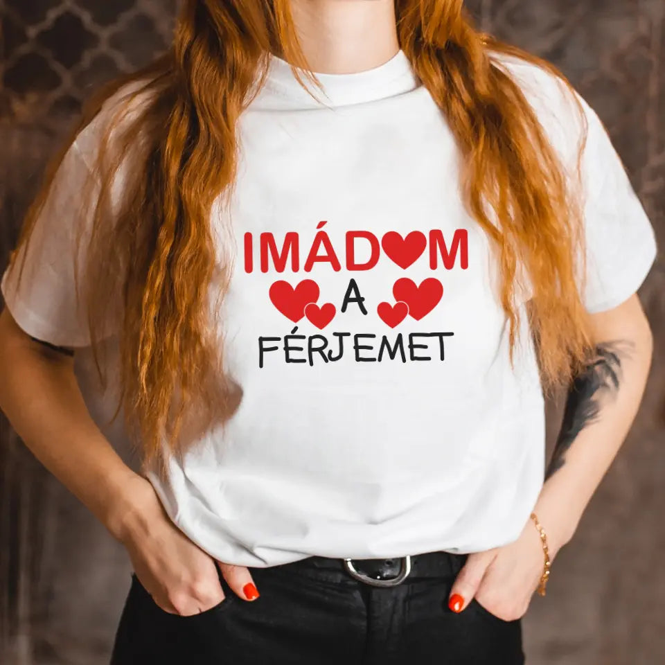 Női póló imádom felirattal fehér