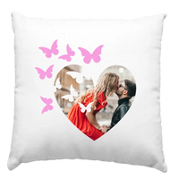 Pillangós szív alakú egyedi képes párna