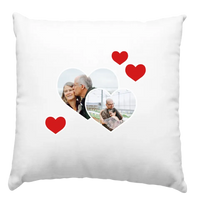 Dupla szív alakú egyedi képes párna