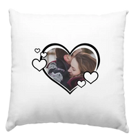 Aranyos szív alakú egyedi képes párna