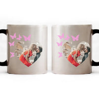 Pillangós szív alakú egyedi képes bögre