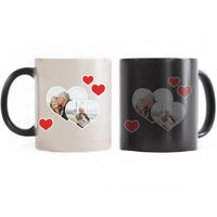 Dupla szív alakú egyedi képes bögre