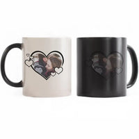 Aranyos szív alakú egyedi képes bögre