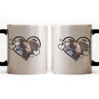 Aranyos szív alakú egyedi képes bögre