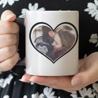 Szív alakú egyedi képes bögre