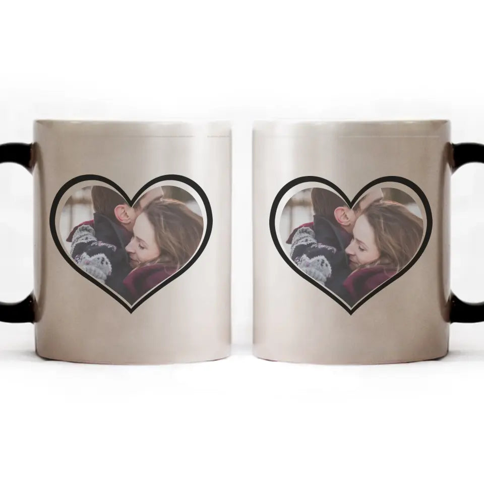 Szív alakú egyedi képes bögre