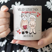 Veled szeretnék megöregedni vicces valentin napi bögre pároknak