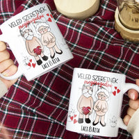 Veled szeretnék megöregedni vicces valentin napi bögre pároknak