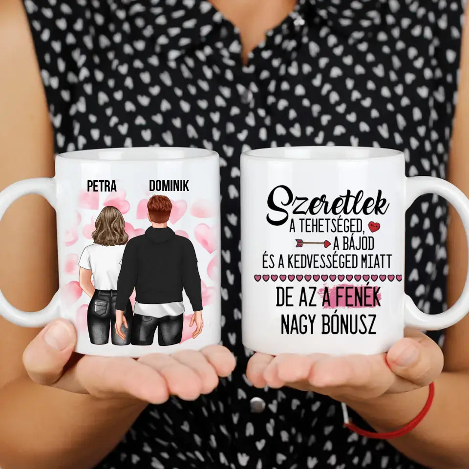 Valentin napi szerkeszthető karakteres bögre vicces és szerelmes feliratokkal