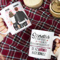 Valentin napi szerkeszthető karakteres bögre vicces és szerelmes feliratokkal