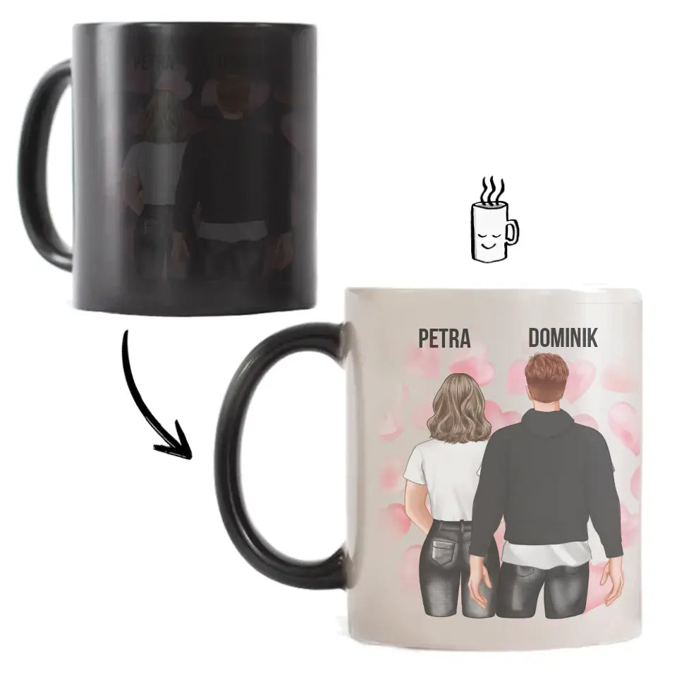 Valentin napi szerkeszthető karakteres bögre vicces és szerelmes feliratokkal