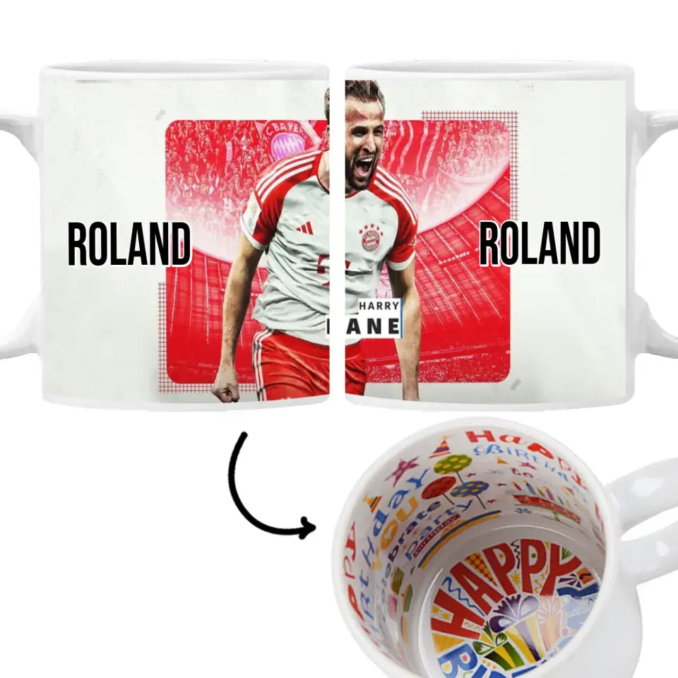 Egyedi neves focis bögre Harry Kane - Bayern Munich