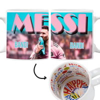 Messi Miami egyedi ajándék bögre névvel