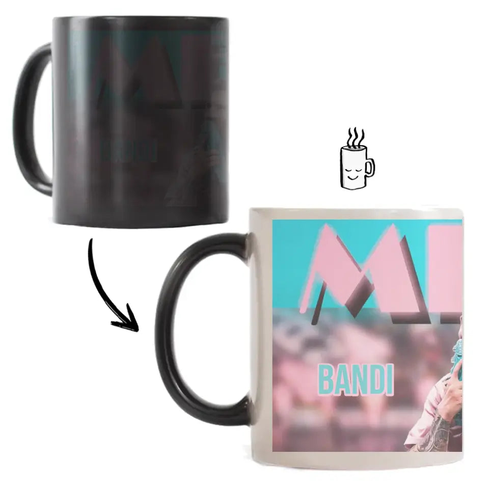 Messi Miami egyedi ajándék bögre névvel