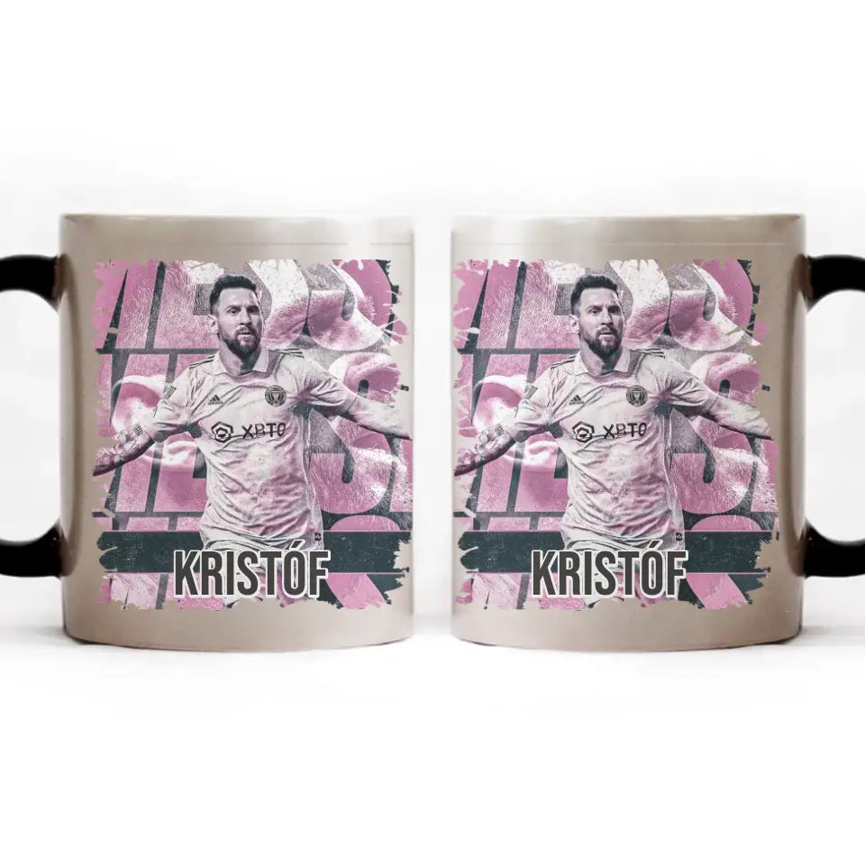 Egyedi neves focis bögre Messi Miami