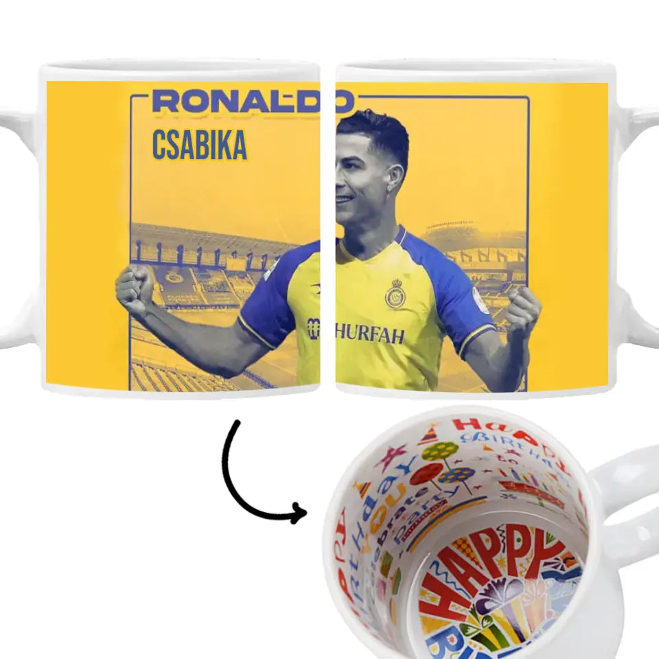Ronaldo Al-Nassr egyedi ajándék bögre névvel