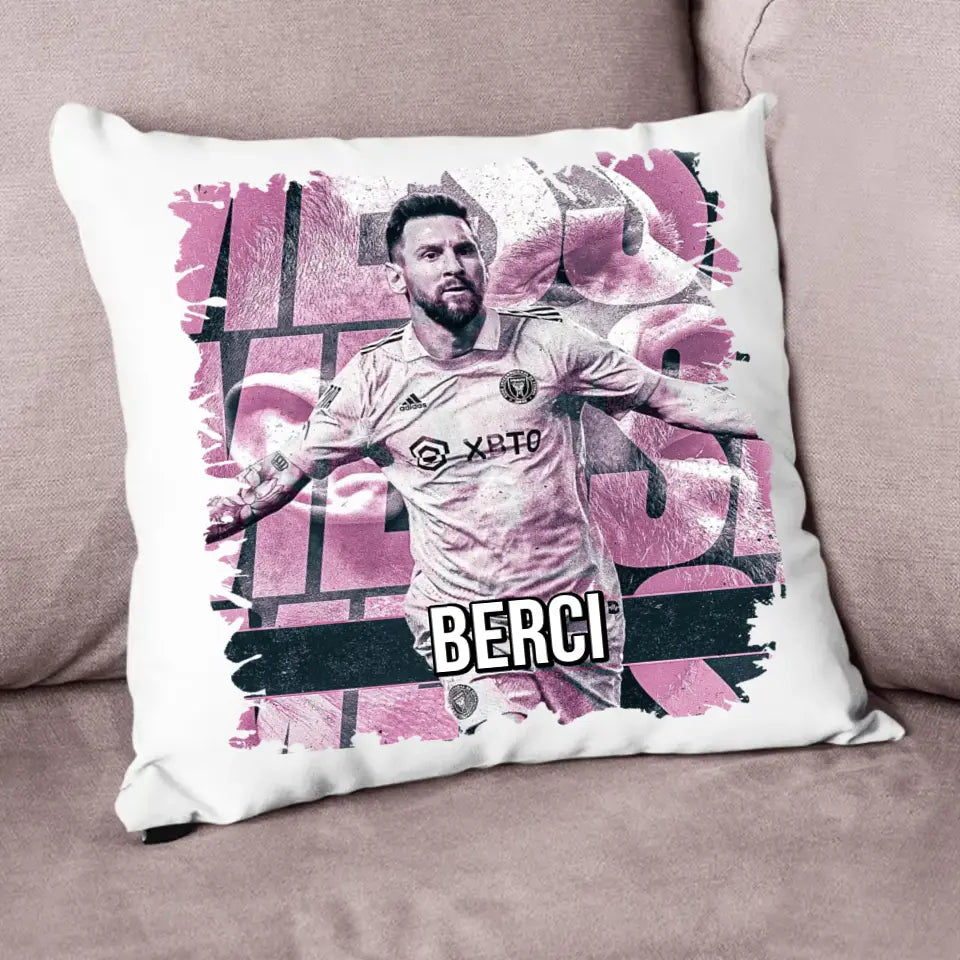 Messi Miami egyedi neves párna