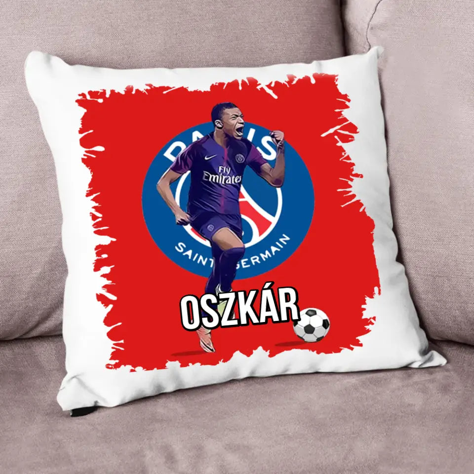 Kilian Mbappé egyedi neves párna 