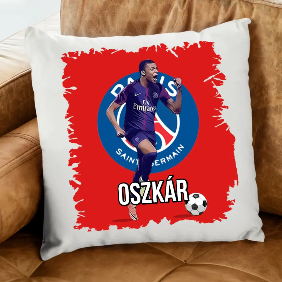 Kilian Mbappé egyedi neves párna 