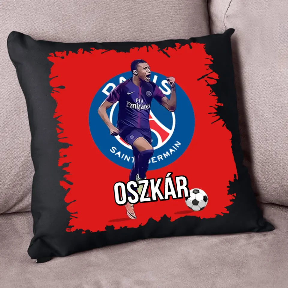 Kilian Mbappé egyedi neves párna 