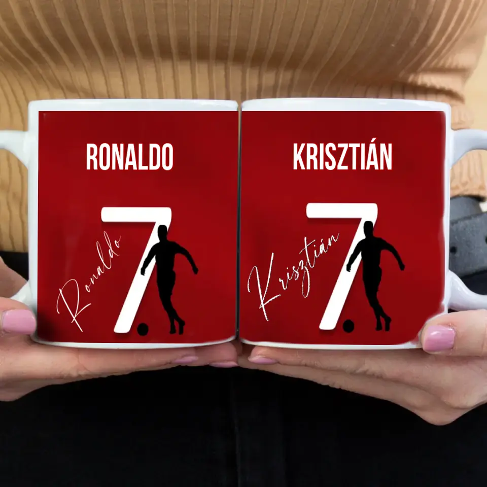 Ronaldo bögre szerkeszthető feliratokkal
