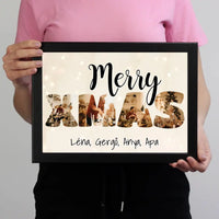 Karácsonyi XMAS falikép felirattal