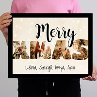 Karácsonyi XMAS falikép felirattal