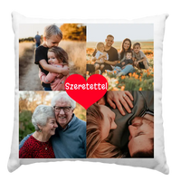 4 képes párna szívvel