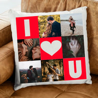 I Love You egyedi fényképes párna