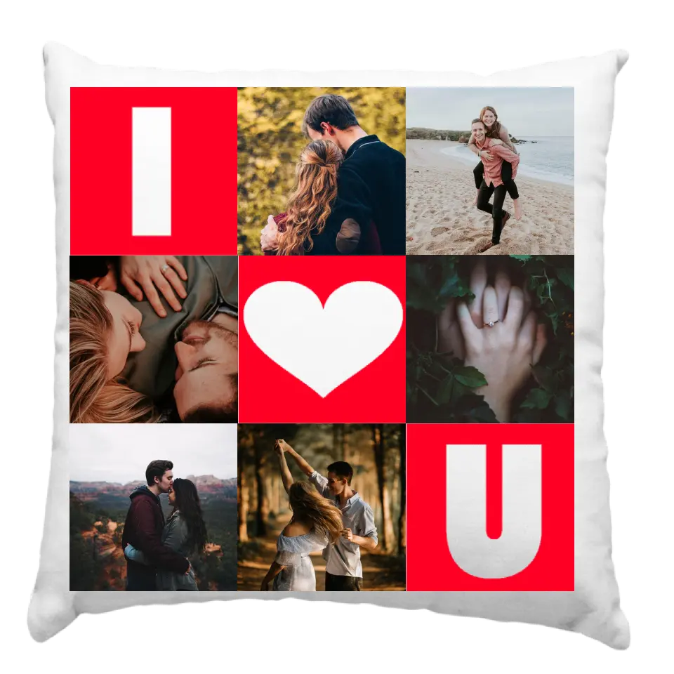 I Love You egyedi fényképes párna