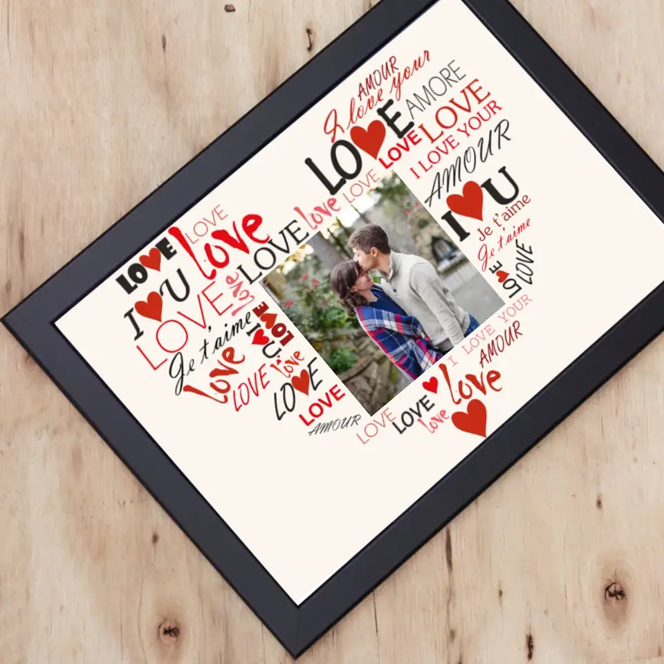 Egyedi falikép szerelmes keretben