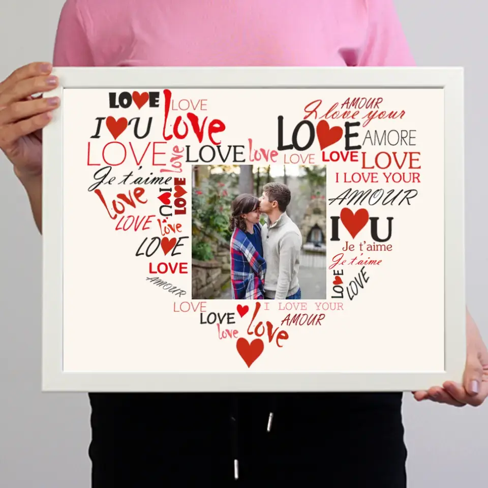 Egyedi falikép szerelmes keretben