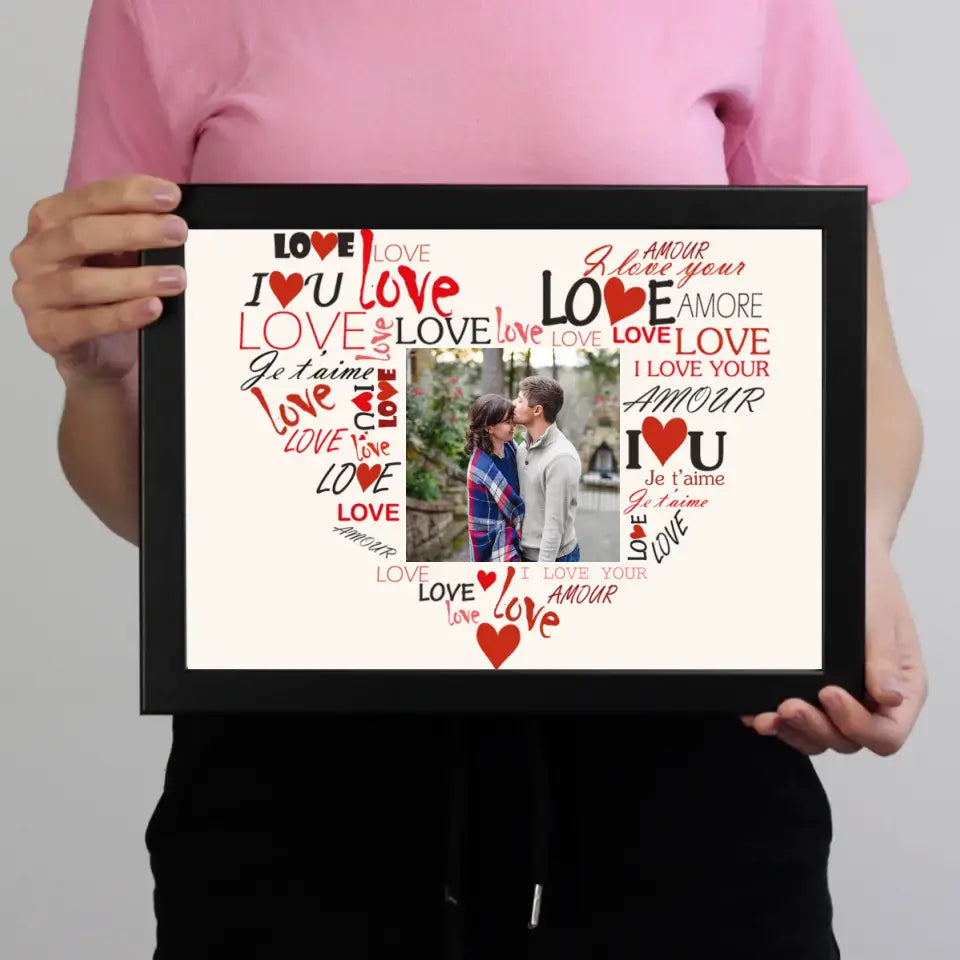 Egyedi falikép szerelmes keretben