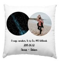 Csillagtérképes párna egyedi fényképpel