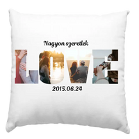 Valentin napi párna LOVE felirattal