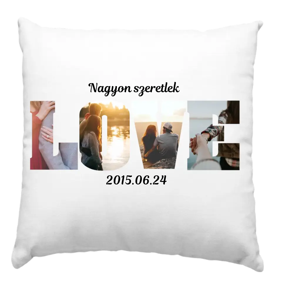 Valentin napi párna LOVE felirattal
