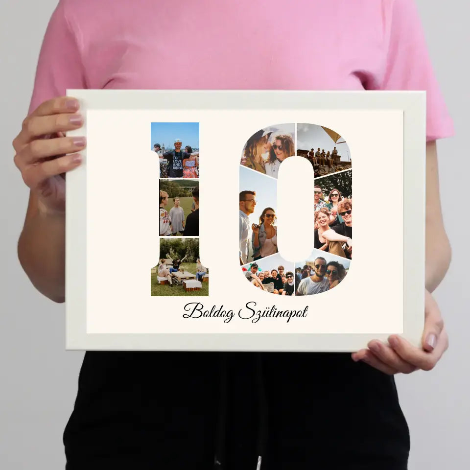 Tizes szülinapi montázs falikép