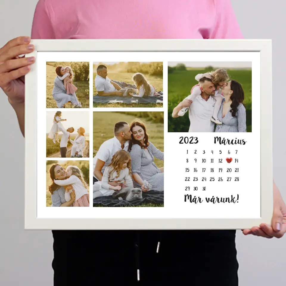 Fotómontázs falikép naptárral