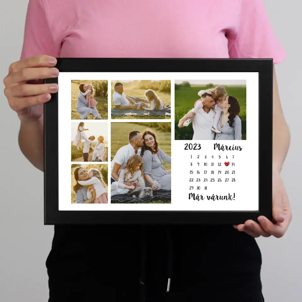 Fotómontázs falikép naptárral