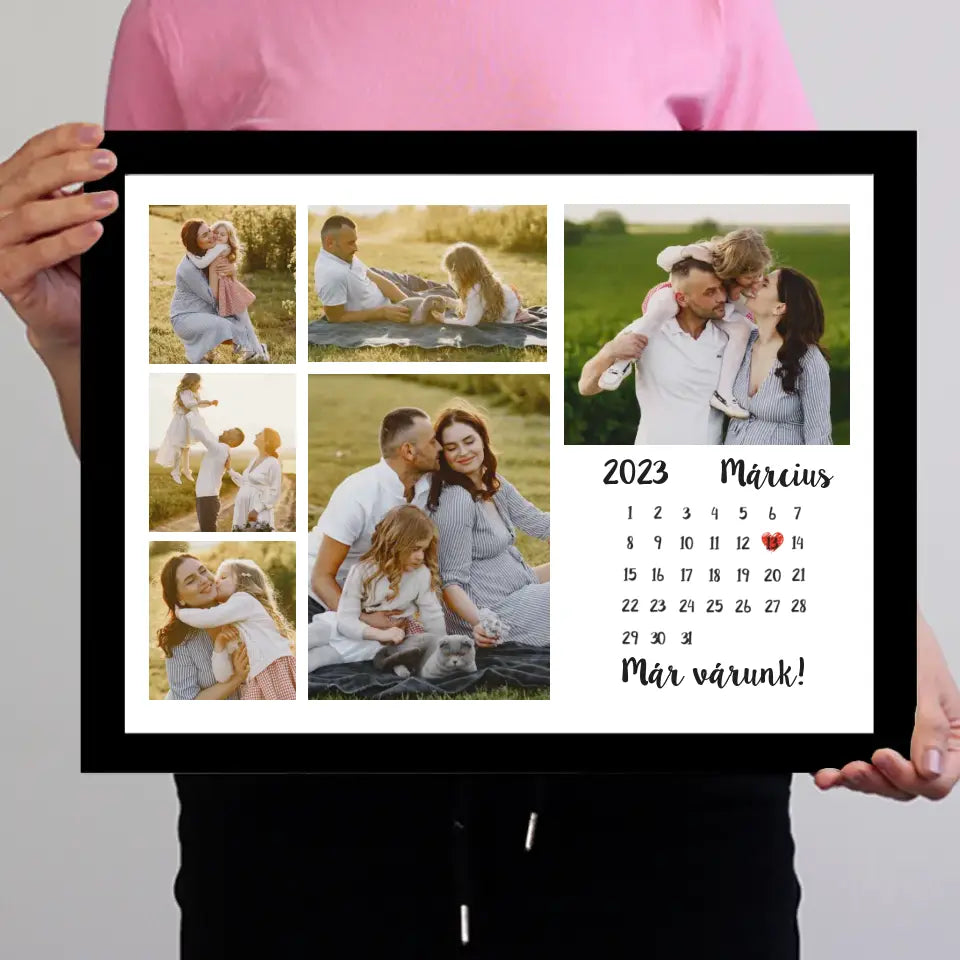 Fotómontázs falikép naptárral