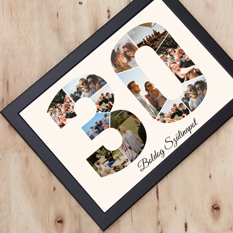 Harmincas szülinapi montázs falikép